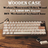 Maxbell Wooden Case for GK61X GK61XS GK64X Mechanical Keyboard Walnut Wirst Rest