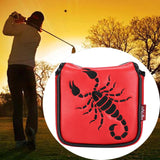 Maxbell Universal Golf Mallet Putter Cover Square Headcover Magnetic Closure Guard Scorpion Red