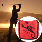 Maxbell Universal Golf Mallet Putter Cover Square Headcover Magnetic Closure Guard Scorpion Red