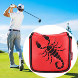 Maxbell Universal Golf Mallet Putter Cover Square Headcover Magnetic Closure Guard Scorpion Red