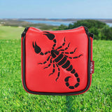 Maxbell Universal Golf Mallet Putter Cover Square Headcover Magnetic Closure Guard Scorpion Red