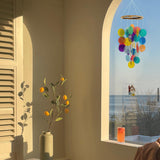 Maxbell Shell Wind Chimes Rainbow Natural Windchimes Decor Outside Indoor Balcony Multi with Flyhouse