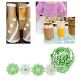 Maxbell 5Yards Daisy Flower Lace And Ribbon Trim Colorful for Sewing and Embellish White Green