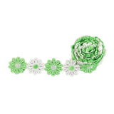 Maxbell 5Yards Daisy Flower Lace And Ribbon Trim Colorful for Sewing and Embellish White Green