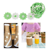 Maxbell 5Yards Daisy Flower Lace And Ribbon Trim Colorful for Sewing and Embellish White Green
