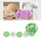 Maxbell 5Yards Daisy Flower Lace And Ribbon Trim Colorful for Sewing and Embellish White Green