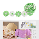 Maxbell 5Yards Daisy Flower Lace And Ribbon Trim Colorful for Sewing and Embellish White Green