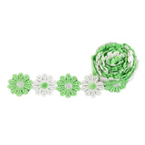 Maxbell 5Yards Daisy Flower Lace And Ribbon Trim Colorful for Sewing and Embellish White Green
