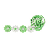 Maxbell 5Yards Daisy Flower Lace And Ribbon Trim Colorful for Sewing and Embellish White Green