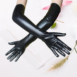 Maxbell Ladies 53cm Metallic Gloves Flapper Dance Opera Cosplay Fancy Dress Black