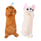 Maxbell Plush Pencil Case Animals - Cute Puppy Dog Shape - Kawaii School Make Up Bag White