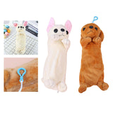 Maxbell Plush Pencil Case Animals - Cute Puppy Dog Shape - Kawaii School Make Up Bag White