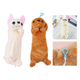 Maxbell Plush Pencil Case Animals - Cute Puppy Dog Shape - Kawaii School Make Up Bag White