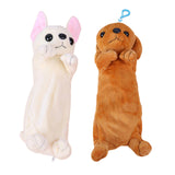 Maxbell Plush Pencil Case Animals - Cute Puppy Dog Shape - Kawaii School Make Up Bag White