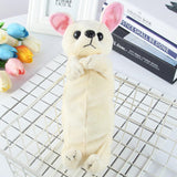 Maxbell Plush Pencil Case Animals - Cute Puppy Dog Shape - Kawaii School Make Up Bag White