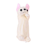 Maxbell Plush Pencil Case Animals - Cute Puppy Dog Shape - Kawaii School Make Up Bag White