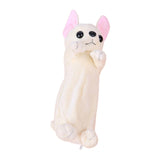 Maxbell Plush Pencil Case Animals - Cute Puppy Dog Shape - Kawaii School Make Up Bag White