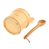 Maxbell 5L Wood Sauna Bucket and Ladle, Sauna Hat & Liner SPA Accessory Handmade KD-005B