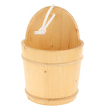 Maxbell 5L Wood Sauna Bucket and Ladle, Sauna Hat & Liner SPA Accessory Handmade KD-005B