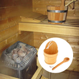 Maxbell 5L Wood Sauna Bucket and Ladle, Sauna Hat & Liner SPA Accessory Handmade KD-005B