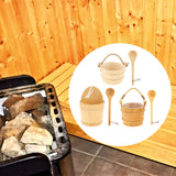 Maxbell 5L Wood Sauna Bucket and Ladle, Sauna Hat & Liner SPA Accessory Handmade KD-005B