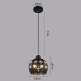 Maxbell Vintage Chandelier Iron Industrial Hanging Lights E27 220V LED Pendant Lamp Black 18x15cm