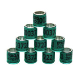 Maxbell 100Pcs 2022 Aluminium Dove Racing Pigeon Foot Rings Bands 8mm Green