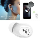 Maxbell Mini In-Ear Wireless Earphone Headset Touch Control for Phones Hiking White