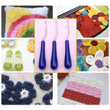 Maxbell 3Pcs Crochet Hook Plastic Handles Knitting Needles Yarn Sewing Needlecraft