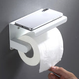 Maxbell Bathroom Kitchen Tissue Roll Holder Towel Rack Display Bar Mount a - White