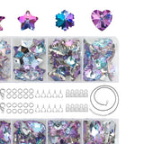 Maxbell Crystal Beads Butterfly Star Pendant Gems for Jewelry Making  Pink Purple