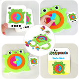 Maxbell Green Frog Shapes Match Block Puzzle Game Creative Learning Development Toy