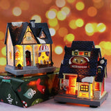 Maxbell 12cm Tall Christmas LED Light Winter Village Miniature House Style_B