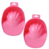 Maxbell 2Pcs Manicure Hand Nails Bowls Soften Dead Skin Tools Exfoliate Remover Pink