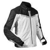 Maxbell White Motorcycle Racing Riding Jacket with Removable Protective Pads XXL