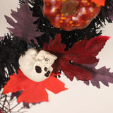 Maxbell Halloween Wreath Artificial Maple Leaf Wall Front Door Outdoor Home Decor