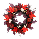 Maxbell Halloween Wreath Artificial Maple Leaf Wall Front Door Outdoor Home Decor