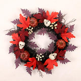 Maxbell Halloween Wreath Artificial Maple Leaf Wall Front Door Outdoor Home Decor