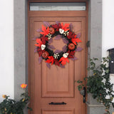 Maxbell Halloween Wreath Artificial Maple Leaf Wall Front Door Outdoor Home Decor