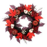 Maxbell Halloween Wreath Artificial Maple Leaf Wall Front Door Outdoor Home Decor