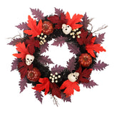 Maxbell Halloween Wreath Artificial Maple Leaf Wall Front Door Outdoor Home Decor