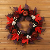 Maxbell Halloween Wreath Artificial Maple Leaf Wall Front Door Outdoor Home Decor