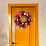 Maxbell Halloween Wreath Artificial Maple Leaf Wall Front Door Outdoor Home Decor