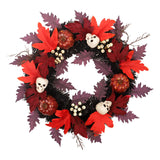 Maxbell Halloween Wreath Artificial Maple Leaf Wall Front Door Outdoor Home Decor