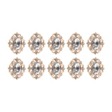 Maxbell 10Pcs Alloy Rhinestone Shank Buttons Decor for Sewing Brooch Clear