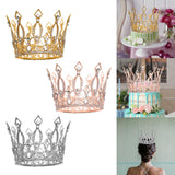 Maxbell Full Round Crystal Queen Crowns Headband for Party Bridesmaids Costume Gold