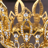 Maxbell Full Round Crystal Queen Crowns Headband for Party Bridesmaids Costume Gold