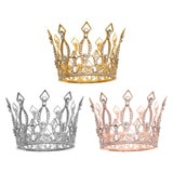 Maxbell Full Round Crystal Queen Crowns Headband for Party Bridesmaids Costume Gold