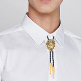 Maxbell Bolo Tie Necktie Western Cowboy Costume American for Birthday Gift Dark Gold