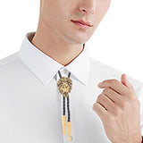 Maxbell Bolo Tie Necktie Western Cowboy Costume American for Birthday Gift Dark Gold